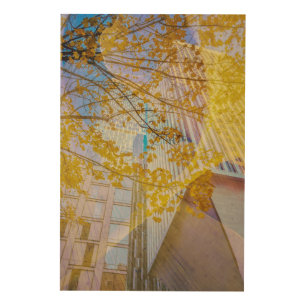 Urban Autumn Abstract Wood Wall Art