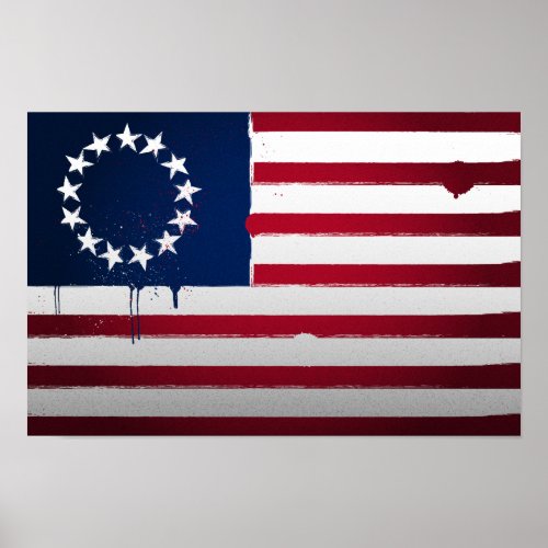 Urban Betsy Ross Flag Poster