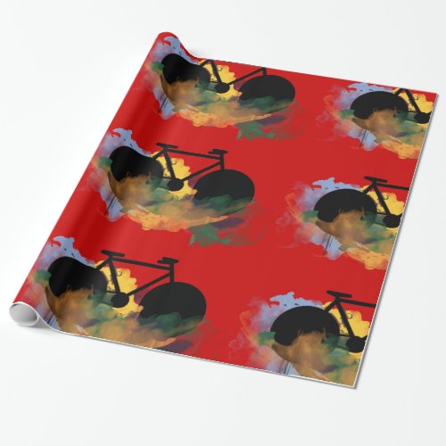 urban bicycle art graphic illustration wrapping paper