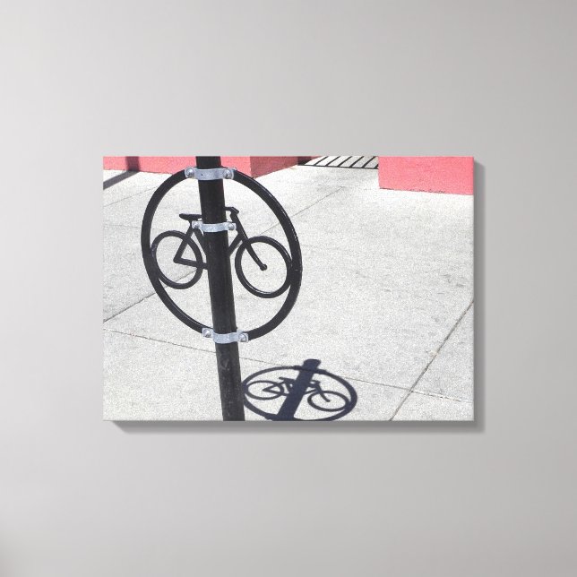 Urban Bicycle Hitching Post Canvas Print (Front)