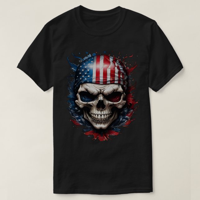 Urban Biker Skull Cap Tee (Design Front)
