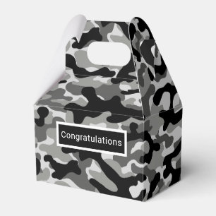 Urban Black Gray Camo Favor Boxes