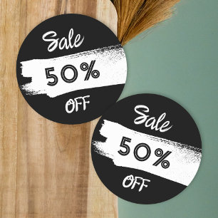 Urban black masculine store promotion sale sticker