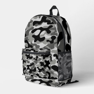 Urban Black White Camouflage  Printed Backpack