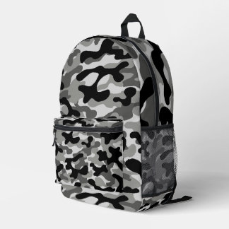 Urban Black White Camouflage Printed Backpack
