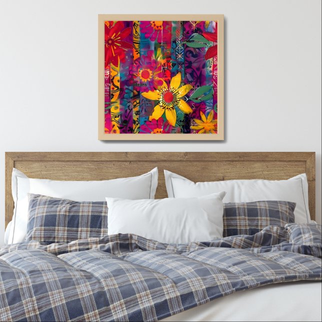 Urban Bloom  Vivid Graffiti Flower Explosio Poster (Bedroom)