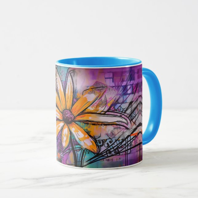 Urban Blooms Graffiti Mug - African Daisy (Front Right)