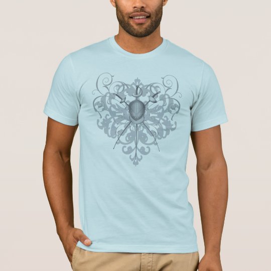 Urban Blue Swords Fencing Mask Mens T-Shirt