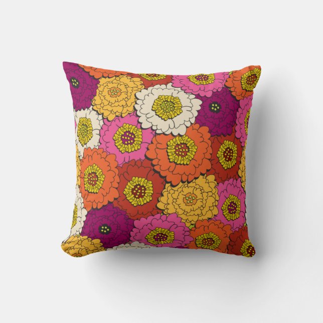 Urban Bouquet Throw Pillow (Front)