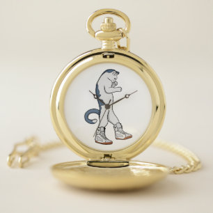 Urban Boxer Cat in Sneaker Walk Fighter Pocket Watch