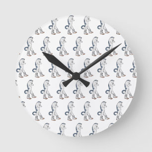 Urban Boxer Cat in Sneaker Walk Fighter Round Clock