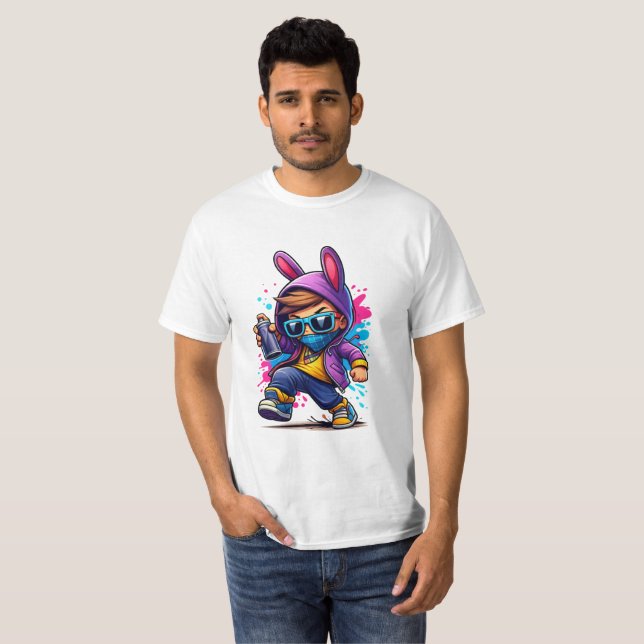 Urban Bunny Graffiti Kid T-Shirt (Front Full)