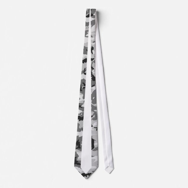 Urban Camouflage - Black & Grey - With White Tie (Front)