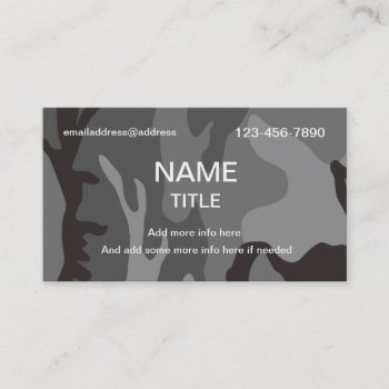 Urban Camouflage Business Card by clonecire at Zazzle