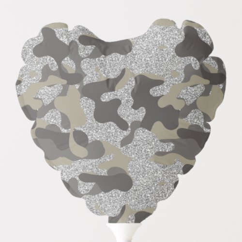 Urban Camouflage Camo Black Silver Army Uniform Balloon