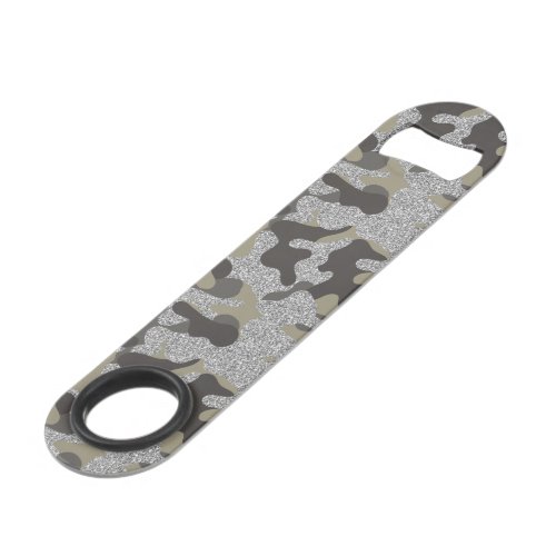Urban Camouflage Camo Black Silver sparkle Army Bar Key