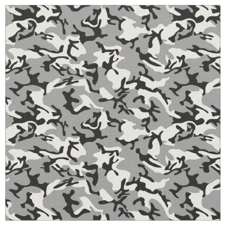Black and White Camouflage Fabric | Zazzle