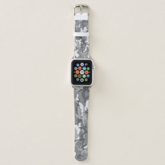 Urban Camouflage Grey and White Pattern Military Apple Watch Band