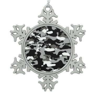 Urban Camouflage III Snowflake Pewter Christmas Ornament Urban Camouflage III Snowflake Pewter Christmas Ornament