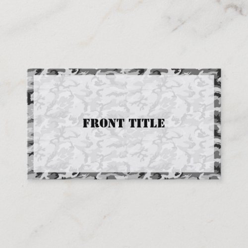 Urban Camouflage - Black &amp; Grey Business Card