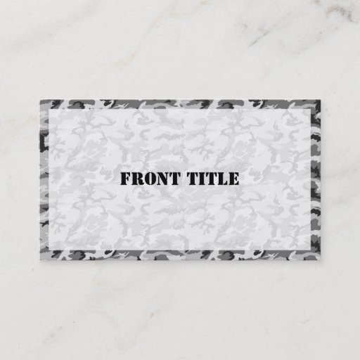 Customizable Urban Camouflage - Black &amp; Grey Business Card