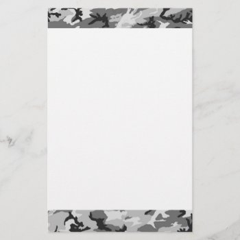 Urban Camouflage Pattern - Black & Grey Stationery by Camouflage4you at Zazzle