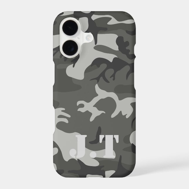 Urban Camouflage Pattern Monogram Iphone Case (Back)
