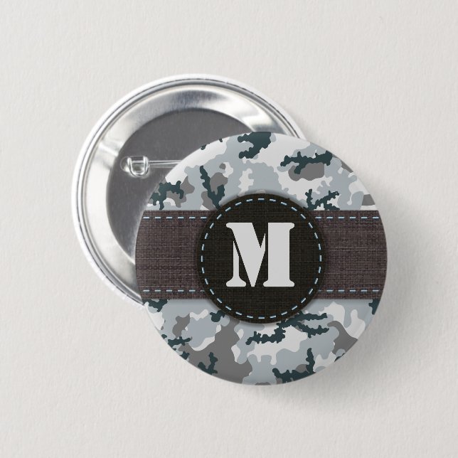 Urban camouflage pinback button (Front & Back)