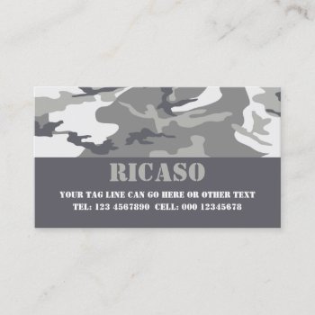 Urban Camouflaged Pattern Business Card by Ricaso_Intros at Zazzle
