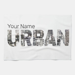 Urban Capital Lettering Urbanpeople Vintage Design Kitchen Towel