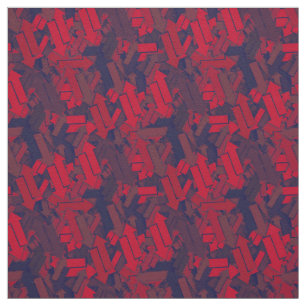 Urban Chaos In Every Way Red Navy Arrows Pattern Fabric