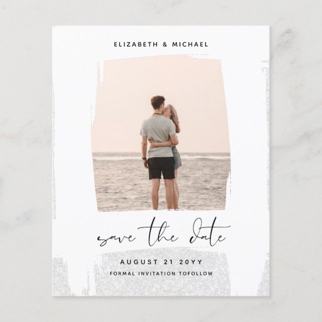 Urban Chic Minimalist PHOTO Save The Dates BUDGET Flyer (Front)