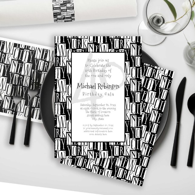 Urban Chic New York City 40th Birthday Party Invitation (Creator Uploaded)