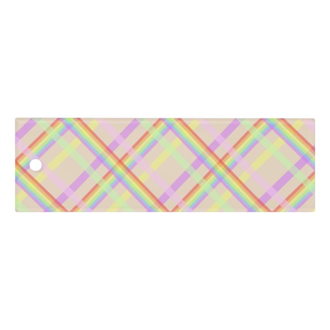 Urban Chic Rainbow Plaid Pattern Ruler (Front)