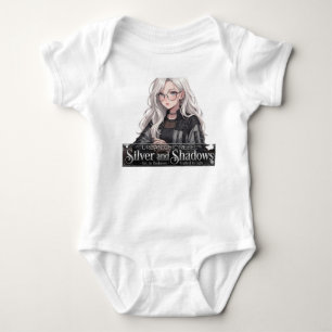Urban Chic Rebel Silver and Shadows Anime Girl Bab Baby Bodysuit