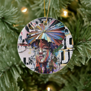 Urban Chic Street Art Woman Ornament