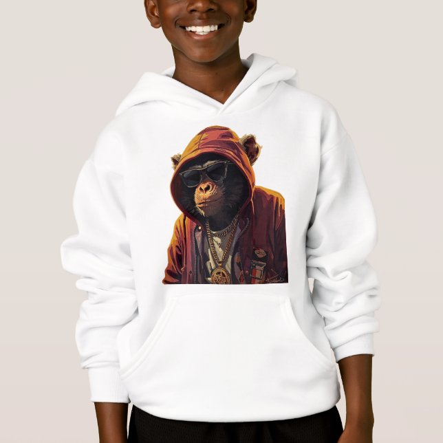 Urban Chimp – Cool Chimpanzee with Hoodie and Gold (Front)