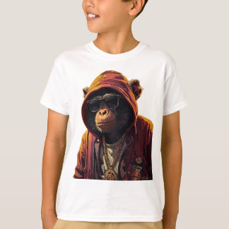 Urban Chimp – Cool Chimpanzee with Hoodie and Gold T-Shirt