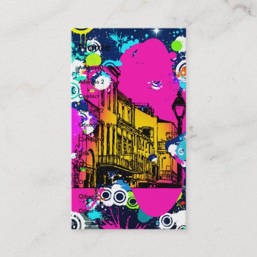 urban city graffiti paint splatter design colorful business card