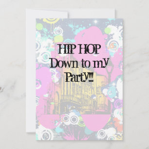 urban city graffiti paint splatter hip hop party invitation