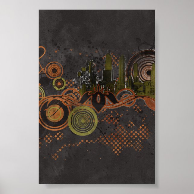 Urban City Grunge Background Poster (Front)