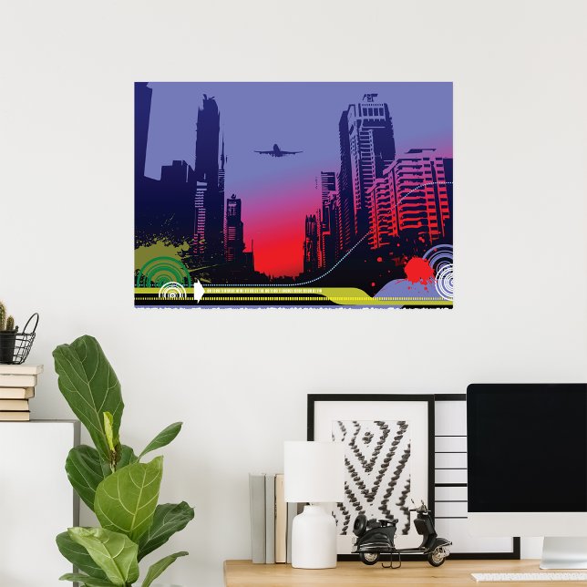 Urban City Scene At Dusk Poster (Creator Uploaded)
