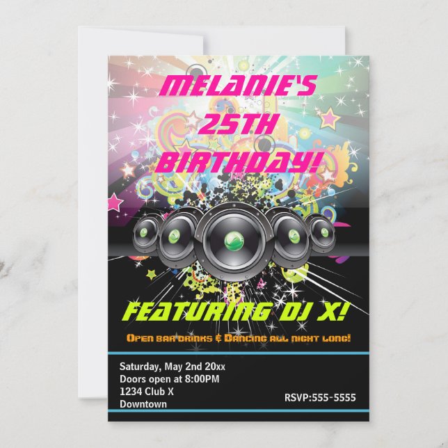 Urban Club Hip Hop Dancing Party Invitation (Front)