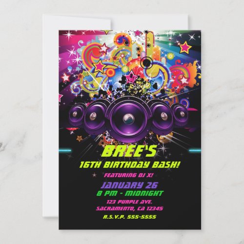 Urban Club Hip Hop DJ Dancing Dance Party Invitation
