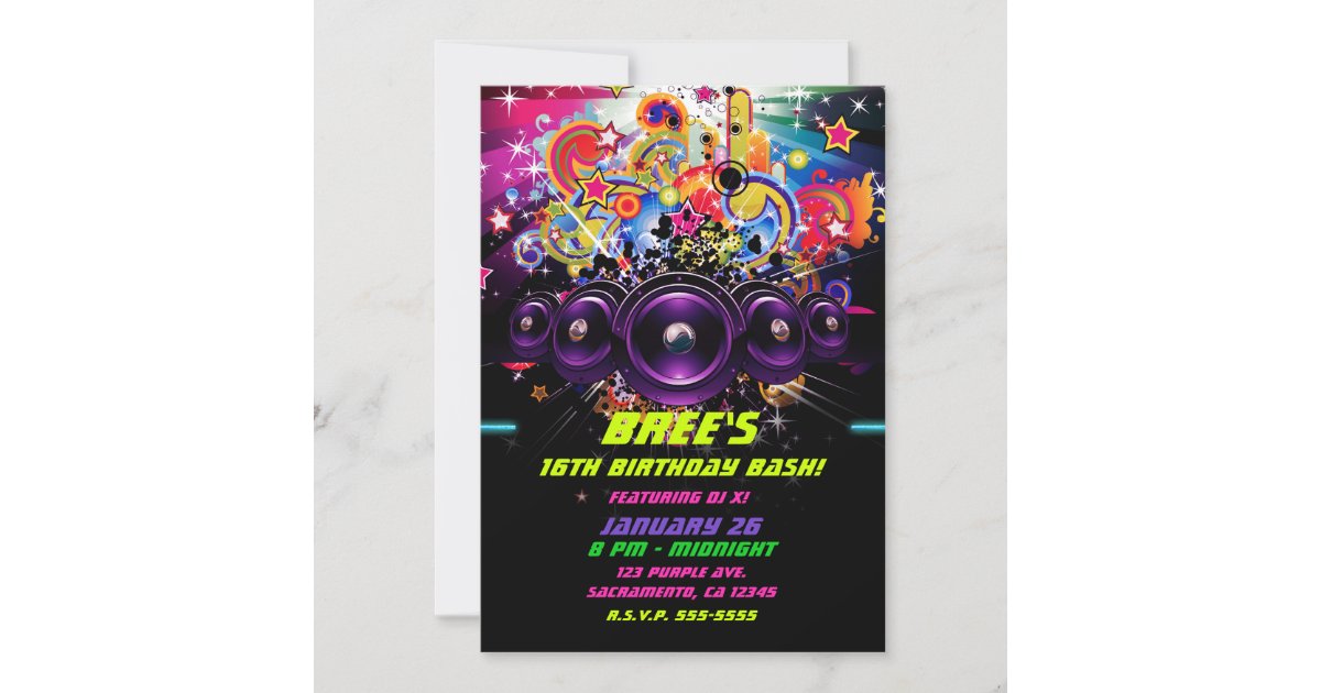 Urban Club Hip Hop Dj Dancing Dance Party Invitation Zazzle Com
