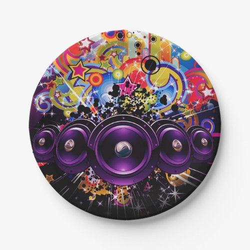 Urban Club Hip Hop DJ Dancing Dance Party Paper Plates