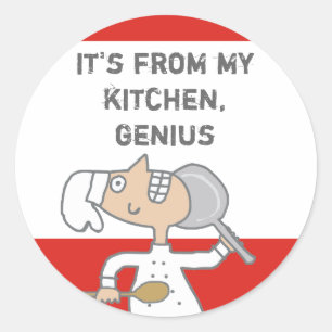 urban comic chef skillet cooking gift tag stick...