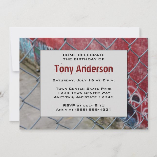 Urban Cool Birthday Party Invitation (Front)