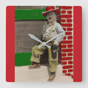 urban cowboy square wall clock