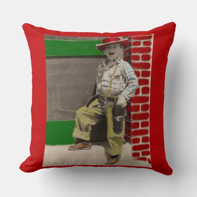 urban cowboy throw pillow (Front)